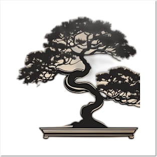 Elegant Metallic Bonsai Tree Art No. 564 Posters and Art